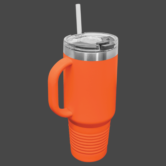 Blank 40 oz. Travel Mug with Handle, Straw Included